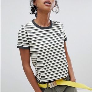 ❣️SOLD❣️STUSSY Ringer Baby Tee in Retro Stripe